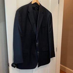 Chaps Black Pinstripe 100% wool suit